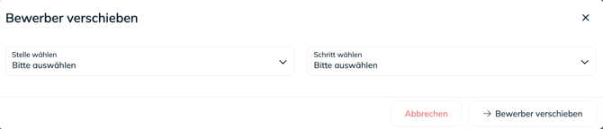 Bewerber Verschieben in eine andere Stelle 7