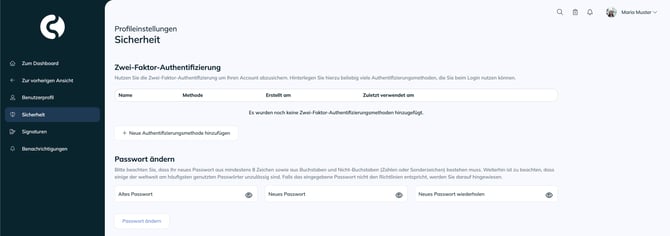 Passwort ändern – 2